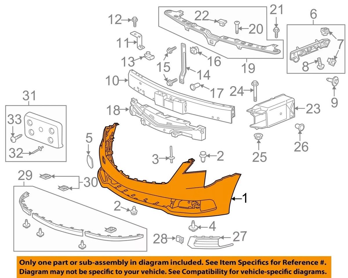 2018-2019 Cadillac XTS Front Bumper Cover 6 Sensors OEM | 84598131