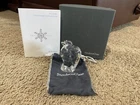 Vintage Steuben Signed Clear Art Glass Rooster Hand Cooler/Paperweight 3.5” Box