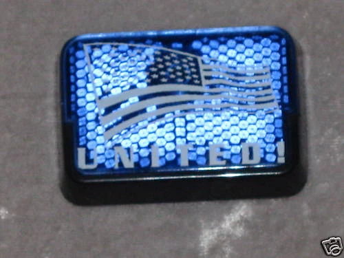 Flashing Blue Flag Strobe Light United Clip Jog Bike Walk NEW!