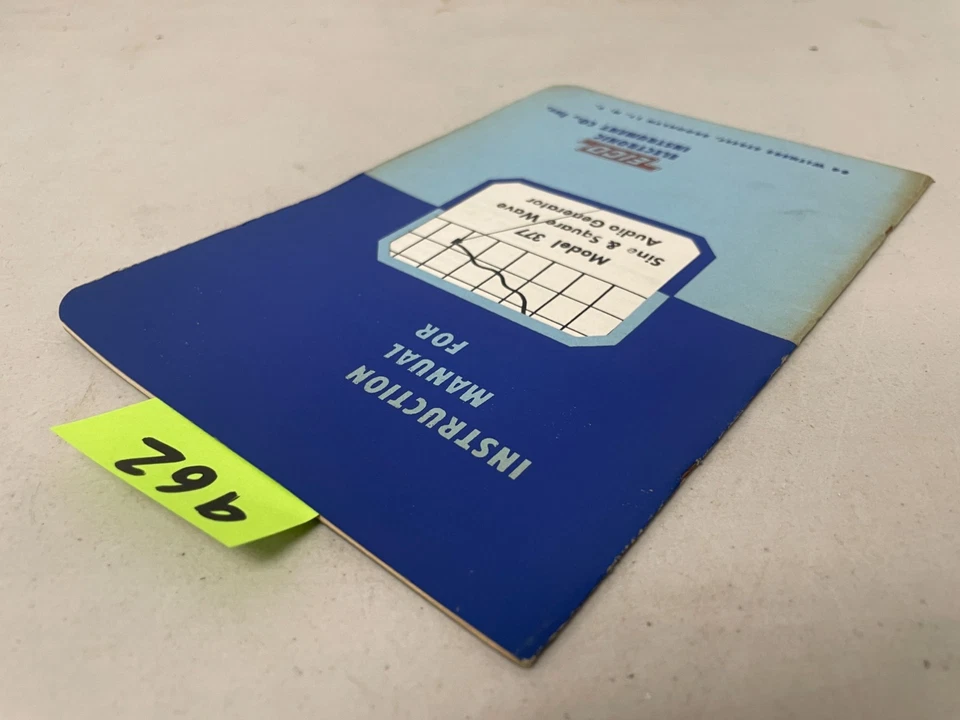 Manual de instrucciones generador de audio onda sinusoidal y cuadrada EICO modelo 377  Foto 4 de 4