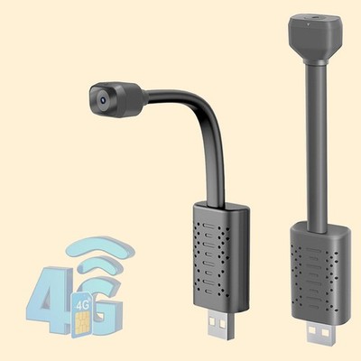 WKX 2K Mini Goose-Neck 4G LTE Cellular Security Camera, Plug & Play, No Black
