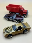 VTG Hot Wheels Diecast 1977 Pontiac Trans Am Gold Chrome + 2 Bonus 70s Cars