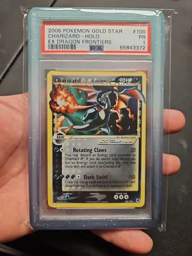 2006 Charizard Gold Star Holo EX Dragon Frontiers #100 PSA 1