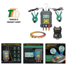 HVAC Gauges Digital Manifold Gauges Set, 92 Refrigerants, Pressure and Temp ,...