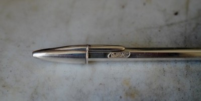 Kugelschreiber BIC Silber - Massiv 925 Glatt + Box D' Ovp- Außergewöhnlich