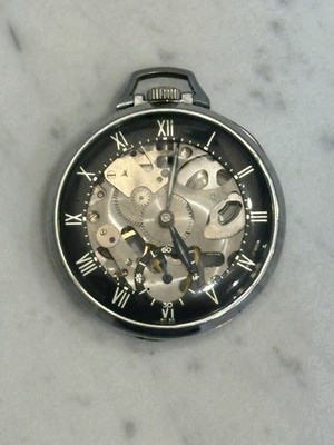 Girard Perregaux Shell Oil Skeleton Pocket Watch 7 Jewel Swiss Clear Back Runs