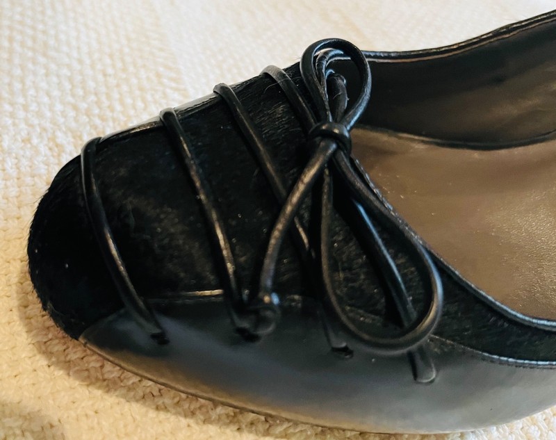 Cole Haan Womens NikeAir Real Fur Heels Shoes Black size 9