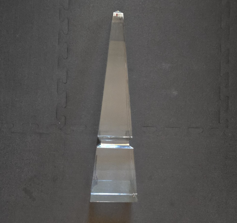 HUGE 25.5" Baccarat France Crystal Obelisk Sculpture