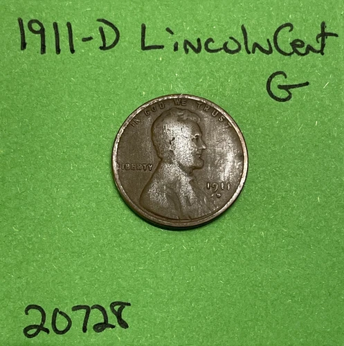 1911 D Lincoln Wheat Cent / Penny 1c Good