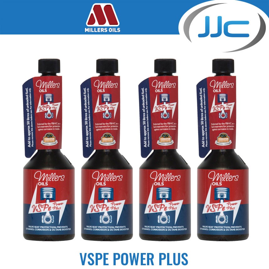 4 x 250ml - Millers Oils VSPe Power Plus With Octane Booster Fuel Additive
