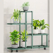 Plant Stand Indoor Outdoor Wrought Iron Multiple Planter Rack Flower Display Org