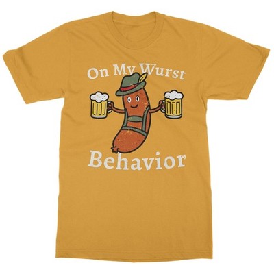 On My Wurst Behavior - Bratwurst Sausage Funny Unisex T-Shirt