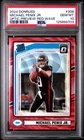 9703 Michael Penix Jr 2024 Donruss Optic Preview #308 Red Wave RC Rated PSA 10