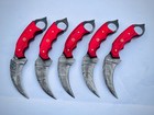 8" Lot of  20 Handmade Damascus Steel Karambit Knives with leather sheath MB-9 — photo 7