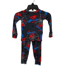 Kids Spider Man Pajamas Long Sleeve Pants Set Size 2T Black Blue Red