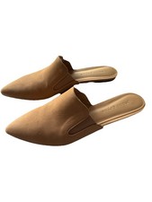 Jenni Kayne Suede Mule Hand Made Women's Shoes Beige Khaki Flats EU 37.5