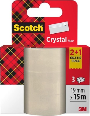 Scotch Klebefilm Crystal Clear 600 19 mm x 15 m 2+1