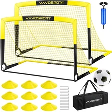 Kids Soccer Goal Set, 2 of 5x3.6 ft Soccer Goals for Backyard, Portable Pop U...