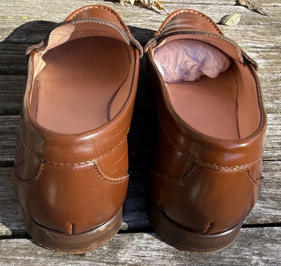 Mocasín para mujer J Crew Winona de cuero marrón talla 7 Preppy Academia Classic Foto 2 de 4