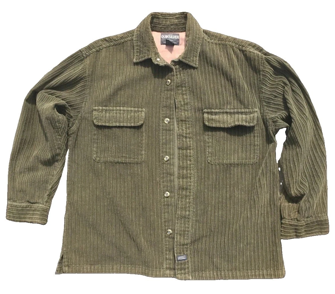 VTG Quicksilver Jacket Men's Medium Salt Water Denim Corduroy 90s Grunge Skate - product detail image 1