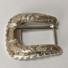 .75  925 Sterling Silver Hand Engraved Floral Mexico Belt Buckle 34.82g  SB61 