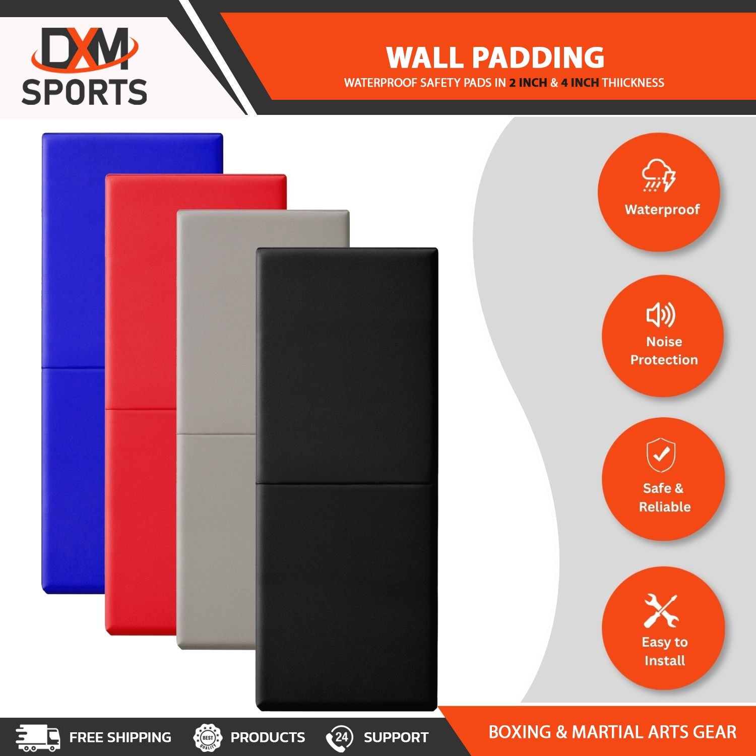 Gym Wall Pad 2" & 4" Thick Foam Protection Pads for Gym Basketball Court Garage