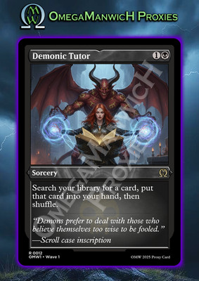 DEMONIC TUTOR Alternate Frame Foil - Custom/Playtest MTG Card - High Quality
