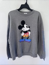 Disneyland Resort Mickey Mouse Crewneck Sweatshirt Gray Rainbow Graphic Adult L