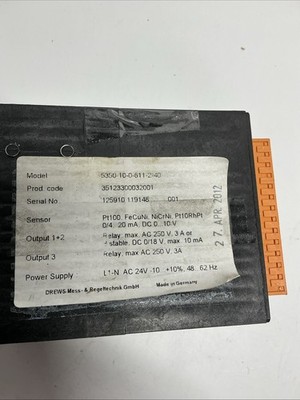 Drews 5350-10-0-611-2-40 Temperature Controller W-035