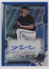 2021 Bowman Mega Box Chrome Mojo Blue Refractor /150 Max Meyer #BMA-MM Auto n5h