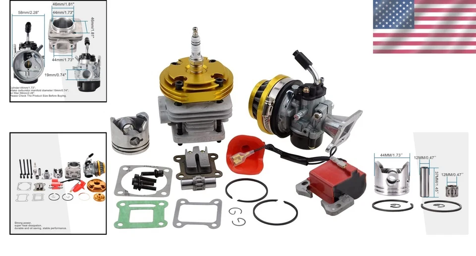 Kit superior filtro aire carburador cilindro 44 mm - amarillo Foto 2 de 4