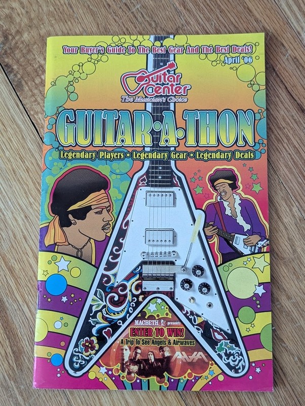 Guitar-A-Thon Guitar Center Catalog Gibson Psychedelic Flying V Guitar 2006