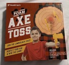 Foam Axe Throwing Toss Indoor Game W/ 2 Lightweight Axes & Target Tomahawk NEW
