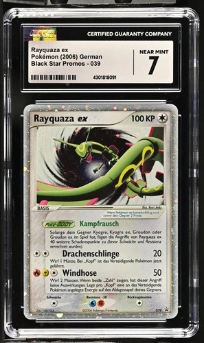Rayquaza EX 039 CGC 7 Near Mint Black Star Promos GERMAN Pokemon Card