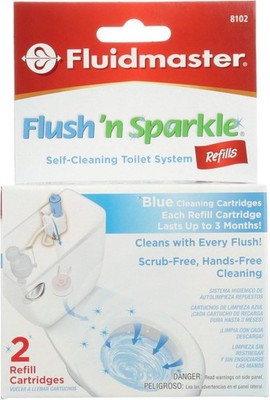 Fluidmaster 8102P8 Flush 'n Sparkle Automatic Toilet Bowl Cleaning - Blue 2-Pack
