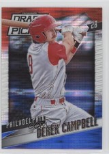 2014 Prizm Perennial Draft Picks Red White & Blue Pulsar Derek Campbell #97 1t6