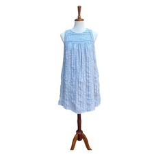 Madewell Women’s S Sleeveless Yoked Blue Mini Swing Dress in Textured Stripe