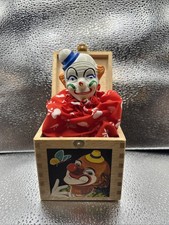 Juguete de madera de colección Eichhorn payaso en la caja emergente Alemania