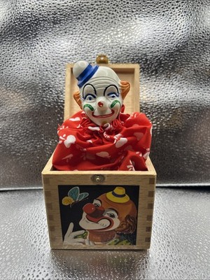 Vtg Eichhorn Clown in The Box Pop Up Germany Wooden Toy