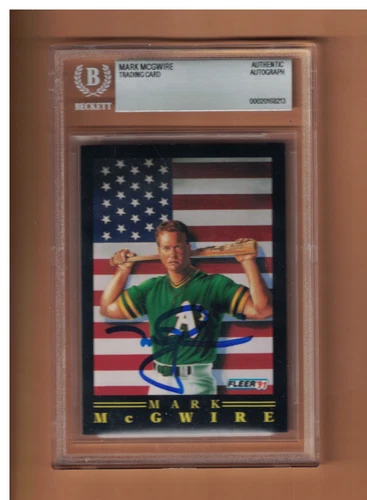 MARK MCGWIRE AUTOGRAPHED 1991 FLEER PRO-VISIONS CARD SIGNED OAKLAND BECKETT AU