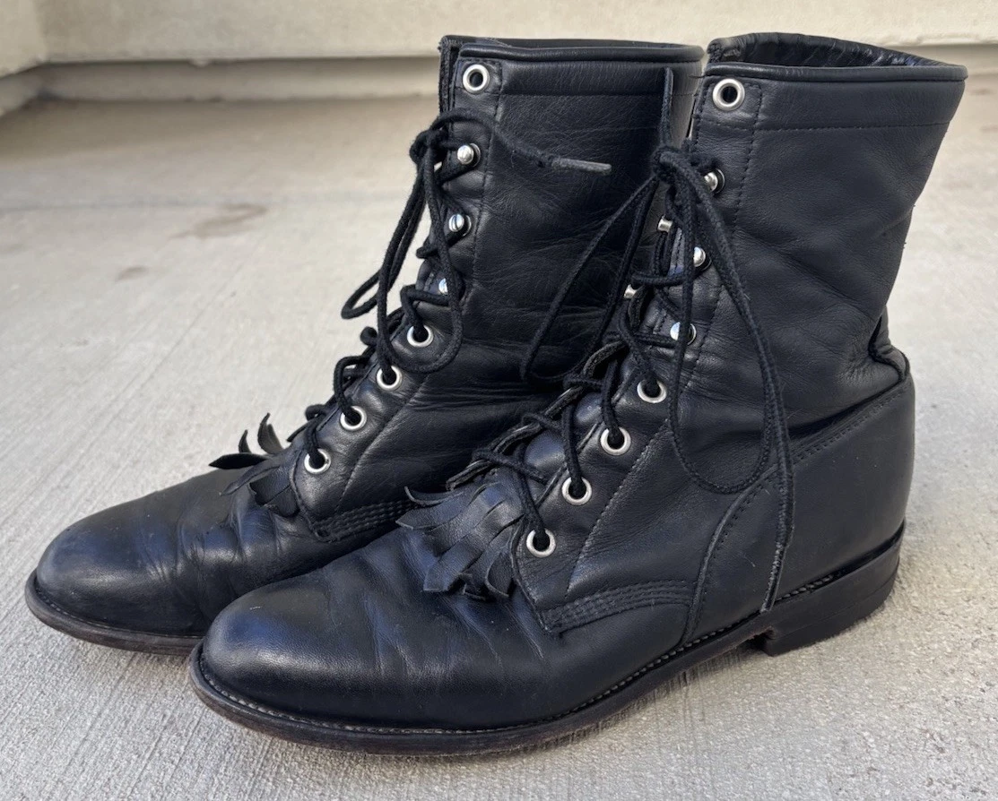 Justin Boots Black Lace Up Boots for Men for Sale | Shop New  display picture 3