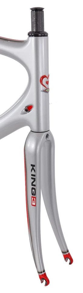 De Rosa King 3 Carbon Road Bike Frameset XXL 73cm Silver Rim Brake QR K1HM 2010 - Image 4 of 4