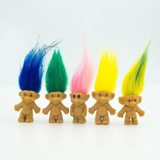New Mini Troll Dolls Anime Action Figure Colorful Hair Family Members