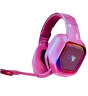 Ziumier Z30 Pink Gaming Headset with Boom Microphone, Cool Lighting, 3.5mm & USB