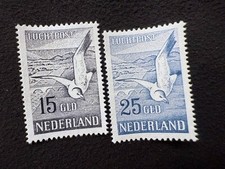 Netherlands 1951 Airmail Seagull NVPH LP12-LP13 Set Reproduction Stamp sv