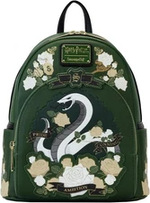 Harry Potter Slytherin House Floral Tattoo Mini Backpack -  Leather Chic