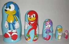 Sonic the Hedgehog nesting doll handmade