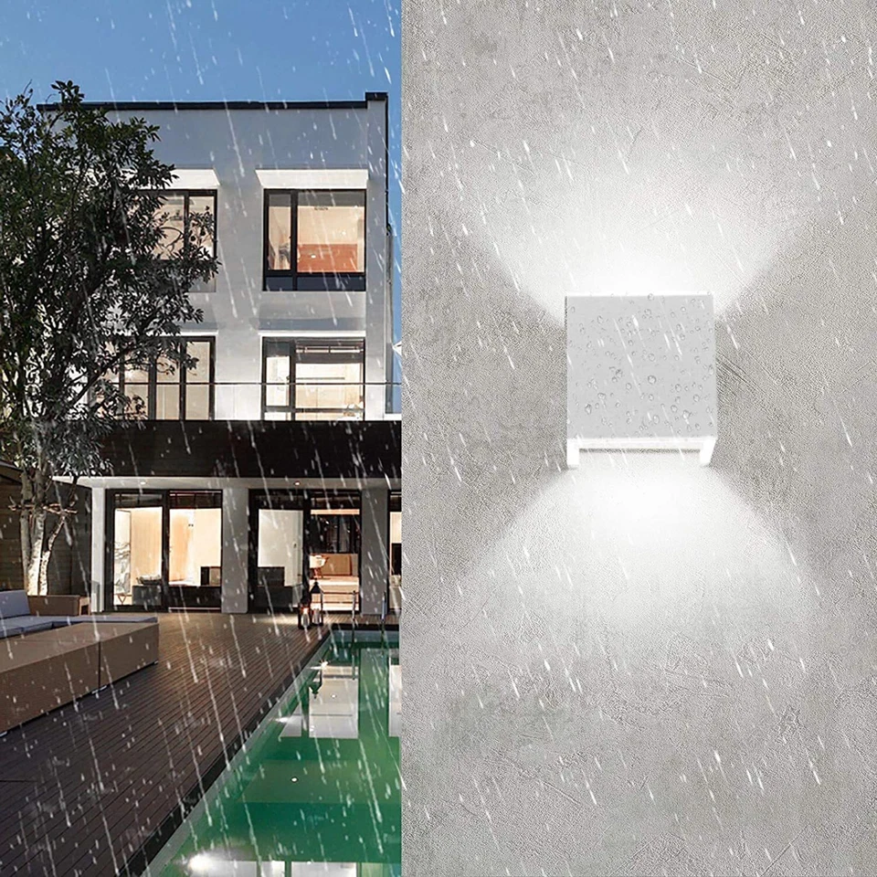 Cube Würfel LED Wandleuchte Up Down außen/innen Strahler Licht Lampe wasserdicht - Bild 2 von 4
