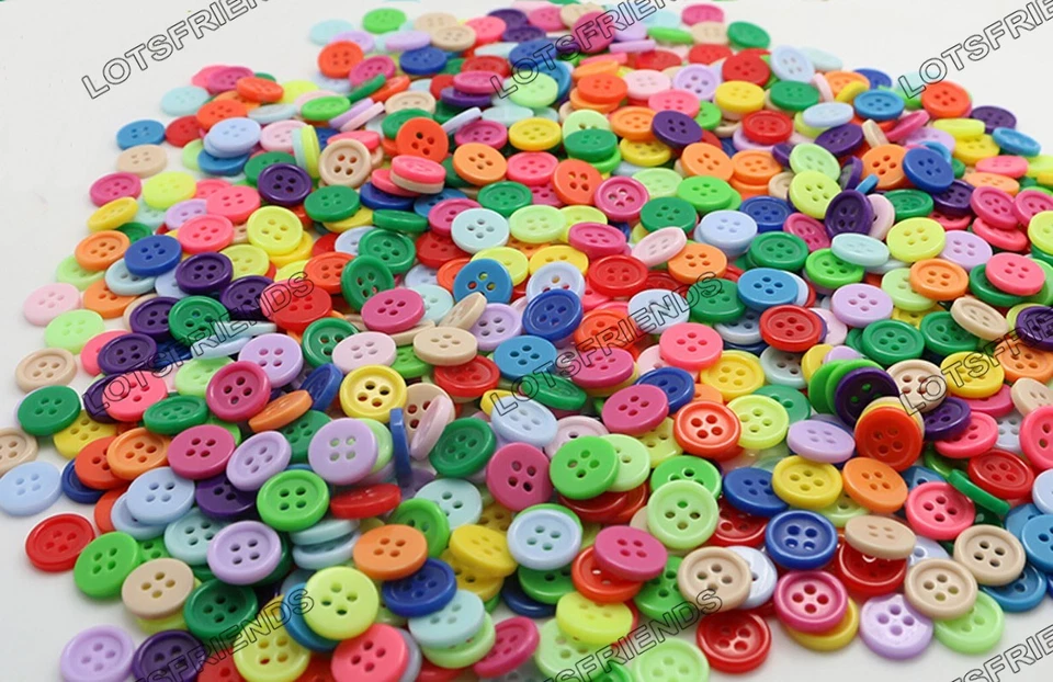 100pcs/lots 4-Holes Resin sewing Buttons shirt Diy 9 10 11 12 15 18 20 23 25mm - Image 2 of 4