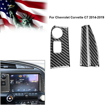Carbon Fiber GPS Navigation Side Decal Trim For Chevrolet Corvette C7 2014-2019